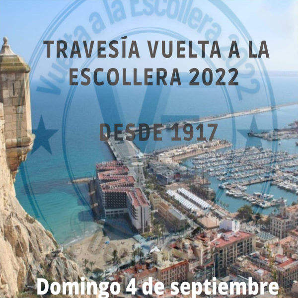 Cartel oficial de Travesía Vuelta a la Escollera — 4 de septiembre de 2022 en Alicante, Alicante