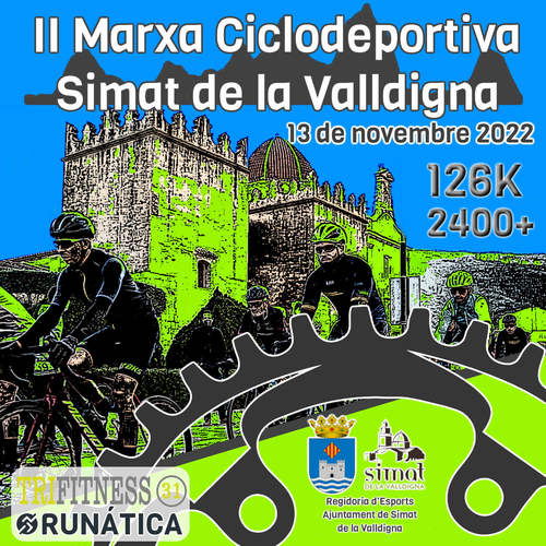 Cartel oficial de II Marcha Ciclodeportiva Simat — 13 de noviembre de 2022 en Simat de la Valldigna, Valencia