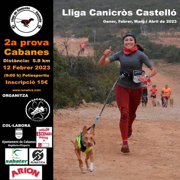Cartel oficial de Lliga Canicròs Castelló - Cabanes — 12 de febrero de 2023 en Cabanes, Castellón