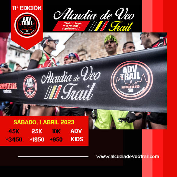 Cartel oficial de XI Alcudia de Veo Trail — 2 de abril de 2023 en Alcudia de Veo, Castellón