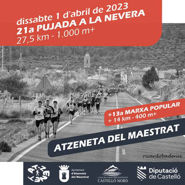 Cartel oficial de XXI Pujada a la Nevera — 1 de abril de 2023 en Atzeneta del Maestrat, Castellón