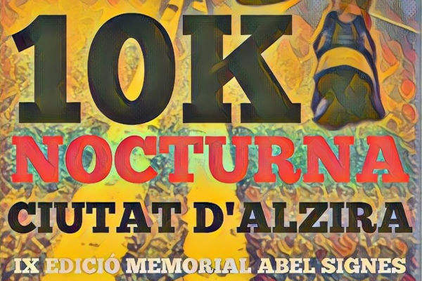 Cartel oficial de 10K Nocturna Ciutat d'Alzira — 27 de mayo de 2023 en Alzira, Valencia