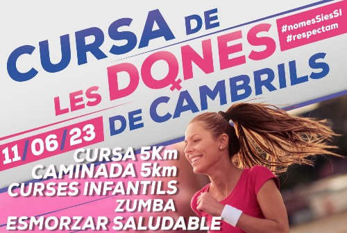 Cartel oficial de Cursa de les Dones de Cambrils — 11 de junio de 2023 en Cambrils, Tarragona