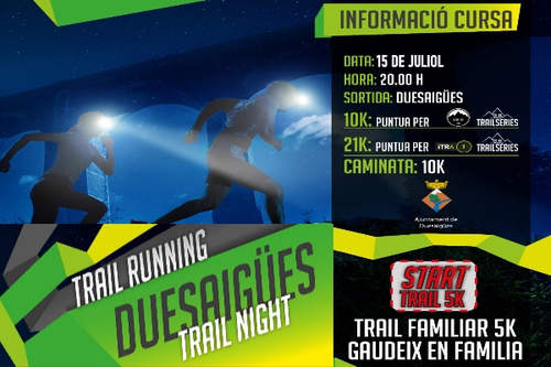 Cartel oficial de TrailSeries Duesaigües TrailNight — 15 de julio de 2023 en Duesaigües, Tarragona