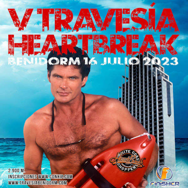 Cartel oficial de V Travesía HeartBreak Benidorm — 16 de julio de 2023 en Benidorm, Alicante