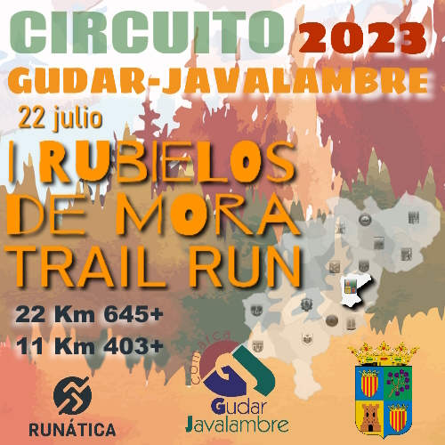 Cartel oficial de I Rubielos de Mora Trail Run — 22 de julio de 2023 en Rubielos de Mora, Teruel