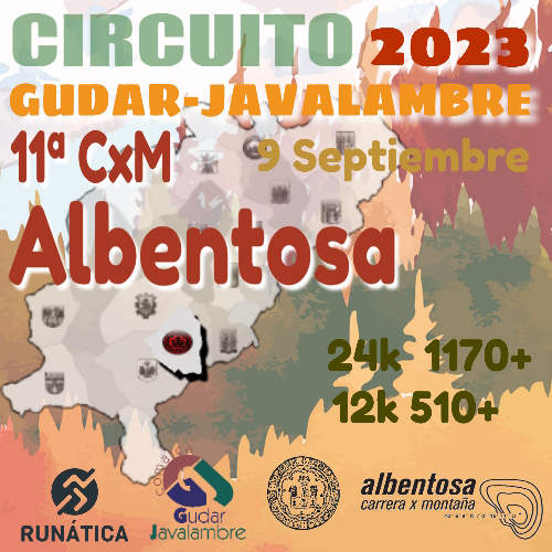 Cartel oficial de XI CxM Albentosa — 9 de septiembre de 2023 en Albentosa, Teruel