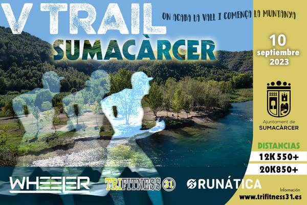 Cartel oficial de V Trail Sumacarcer — 10 de septiembre de 2023 en Sumacarcer, Valencia