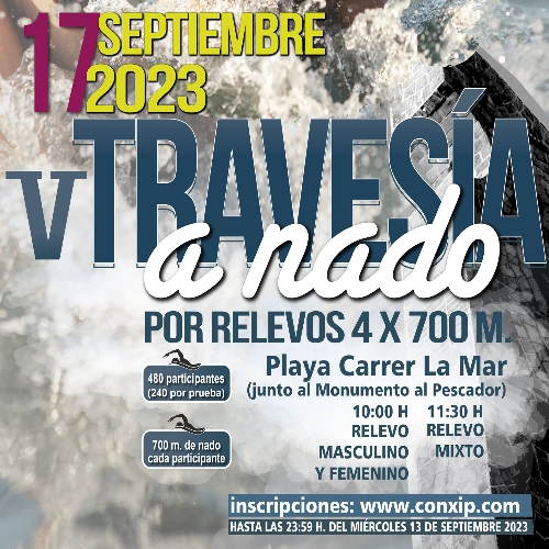 Cartel oficial de V Travesía por Relevos de El Campello — 17 de septiembre de 2023 en El Campello, Alicante