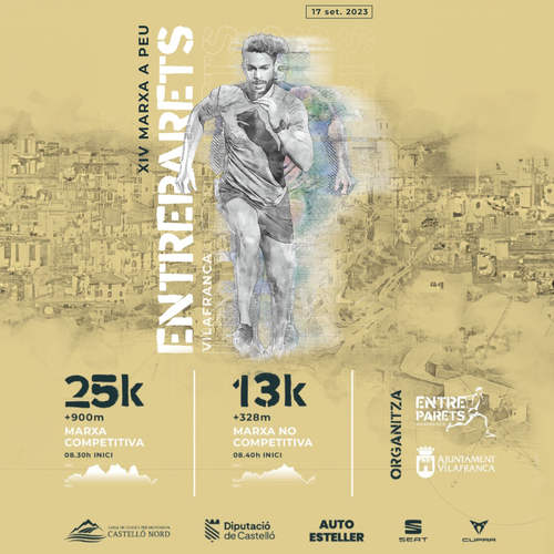 Cartel oficial de XIV Marxa a Peu Entreparets Vilafranca — 17 de septiembre de 2023 en Vilafranca, Castellón