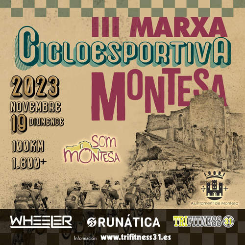 Cartel oficial de III Marcha Ciclodeportiva Montesa — 19 de noviembre de 2023 en Montesa, Valencia