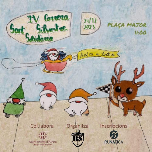 Cartel oficial de IV San Silvestre Solidaria Alzira — 24 de diciembre de 2023 en Alzira, Valencia