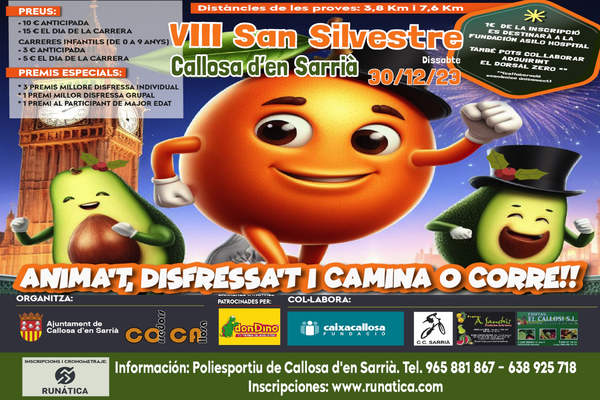 Cartel oficial de VIII San Silvestre Callosa d'en Sarria — 30 de diciembre de 2023 en Callosa d'en Sarriá, Alicante