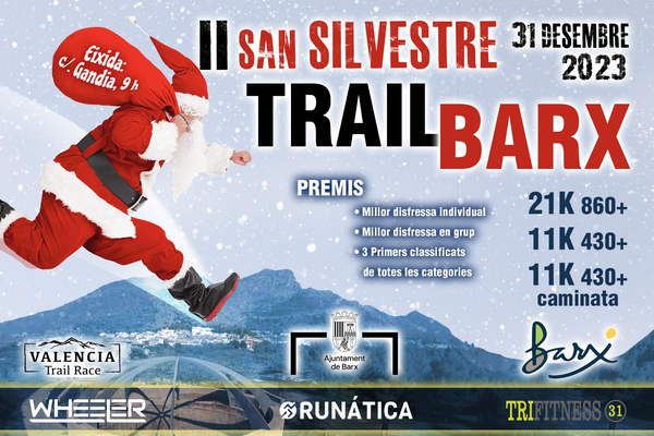Cartel oficial de II Sant Silvestre Trail Barx — 31 de diciembre de 2023 en Barx, Valencia