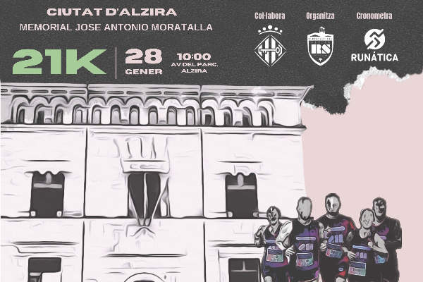 Cartel oficial de XXV Mitja Marató Ciutat d'Alzira — 28 de enero de 2024 en Alzira, Valencia
