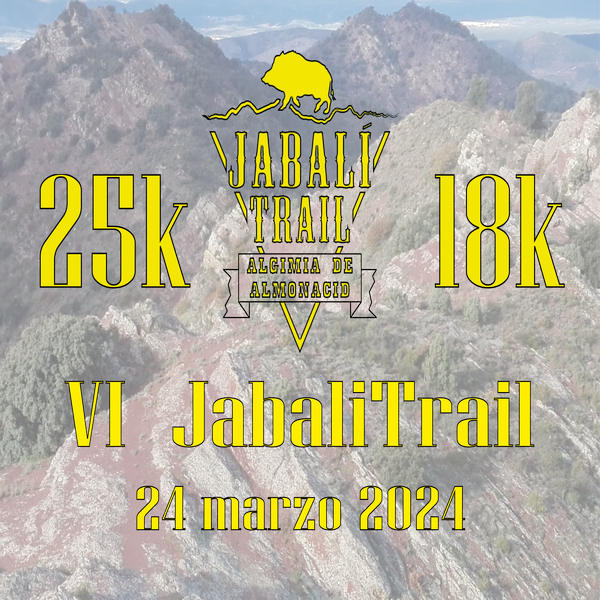 Cartel oficial de VI Jabalí Trail — 24 de marzo de 2024 en Algimia de Almonacid, Castellón