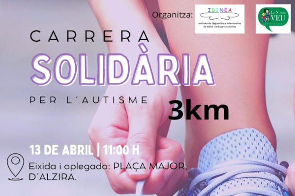 Cartel oficial de Carrera Solidaria per l'Autisme Alzira — 13 de abril de 2024 en Alzira, Valencia
