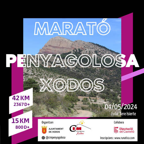 Cartel oficial de VII Marató Penyagolosa Xodos — 4 de mayo de 2024 en Xodos, Castellón