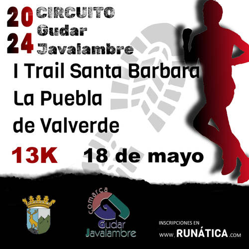 Cartel oficial de I Trail Santa Bárbara La Puebla Valverde — 18 de mayo de 2024 en La Puebla de Valverde, Teruel
