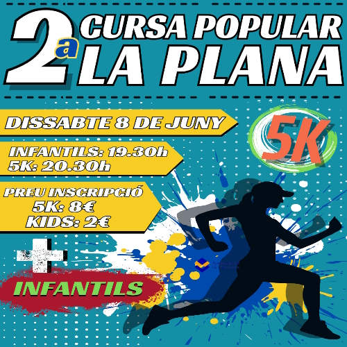 Cartel oficial de II Cursa Popular La Plana Race — 8 de junio de 2024 en Vila Seca, Tarragona