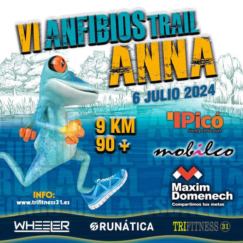 Cartel oficial de VI Anfibios Trail de Anna — 6 de julio de 2024 en Anna, Valencia