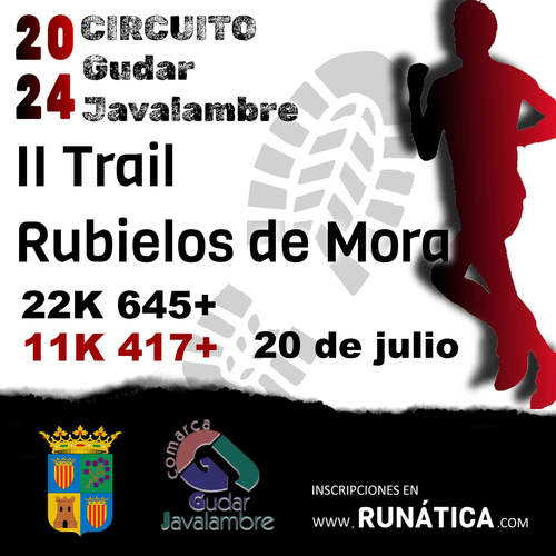 Cartel oficial de II Rubielos de Mora Trail Run — 20 de julio de 2024 en Rubielos de Mora, Teruel