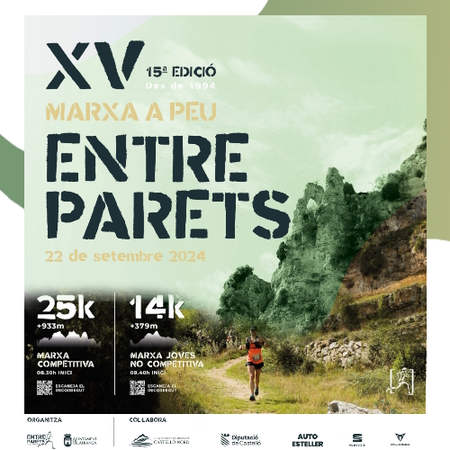 Cartel oficial de XV Marxa a Peu Entreparets Vilafranca — 22 de septiembre de 2024 en Vilafranca, Castellón