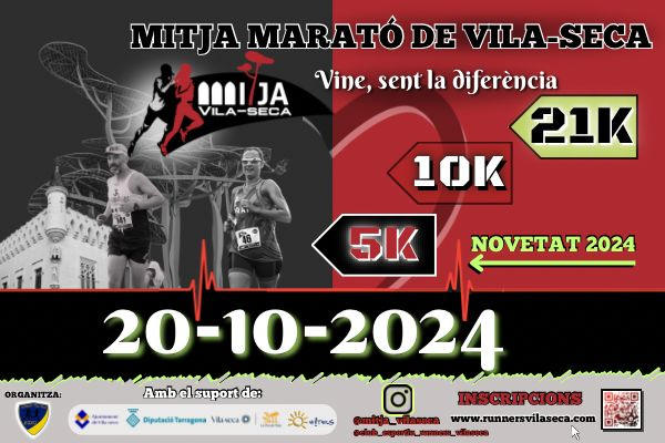 Cartel oficial de III Media Maratón de Vila-Seca — 20 de octubre de 2024 en Vila-Seca, Tarragona