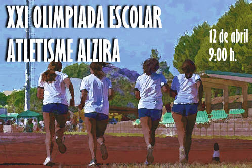 Cartel oficial de XXI Olimpiada Escolar Alzira — 12 de abril de 2025 en Alzira, Valencia