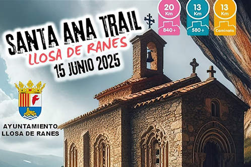 Cartel oficial de Santa Anna Trail Llosa de Ranes — 15 de junio de 2025 en Llosa de Ranes, Valencia