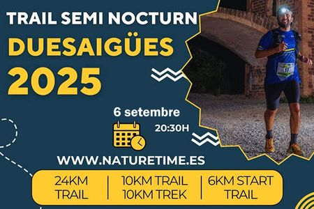 Cartel oficial de TrailSeries Duesaigües TrailNight — 6 de septiembre de 2025 en Duesaigües, Tarragona