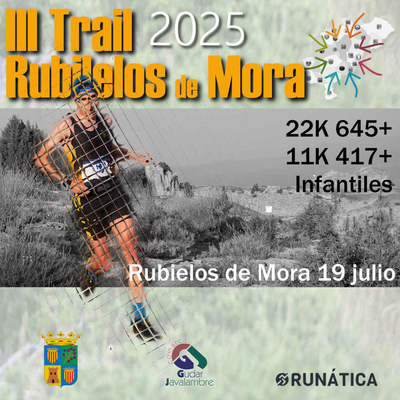 Cartel oficial de III Rubielos de Mora Trail Run — 19 de julio de 2025 en Rubielos de Mora, Teruel