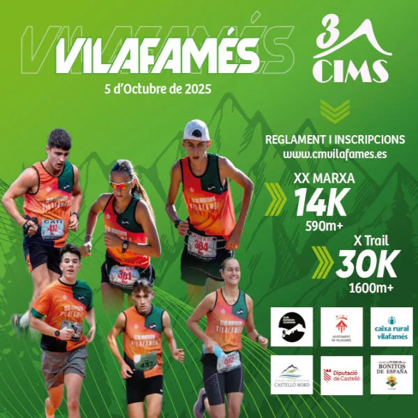Cartel oficial de 3 Cims Vilafamés — 5 de octubre de 2025 en Vilafamés, Castellón