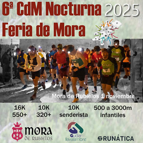 Cartel oficial de VI CdM Nocturna Feria de Mora — 1 de noviembre de 2025 en Mora de Rubielos, Teruel
