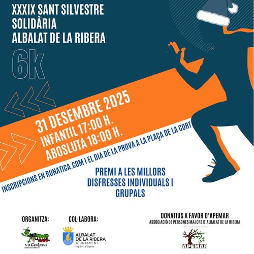 Cartel oficial de XXXIX Sant Silvestre Albalat de la Ribera — 31 de diciembre de 2025 en Albalat de la Ribera, Valencia