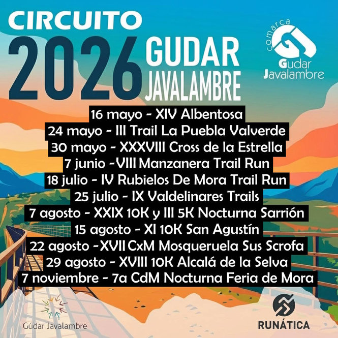 Cartel oficial de Circuito Gudar Javalambre — 1 de noviembre de 2026 en Comarca Gudar Javalambre, Teruel