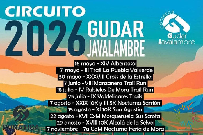 Cartel oficial de Circuito Gudar Javalambre — 7 de mayo de 2026 en Mora de Rubielos, Zaragoza