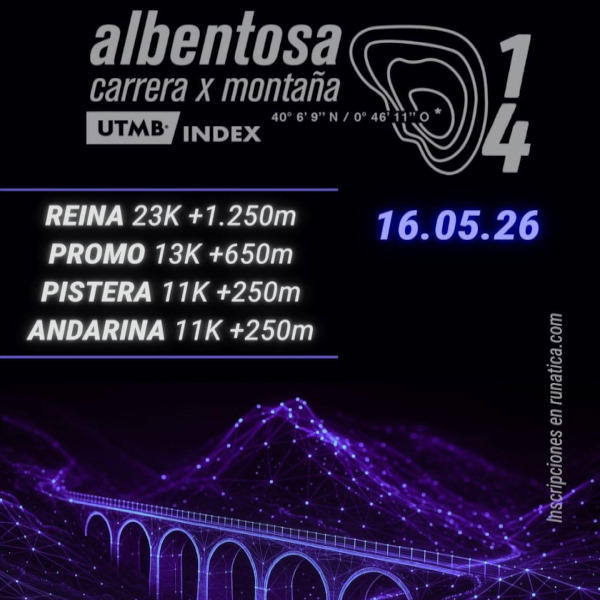 Cartel oficial de XIV CxM Albentosa — 16 de mayo de 2026 en Albentosa, Teruel