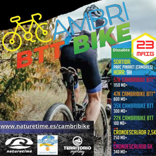 Cartel oficial de CambriBike BTT — 23 de mayo de 2026 en Cambrils, Tarragona