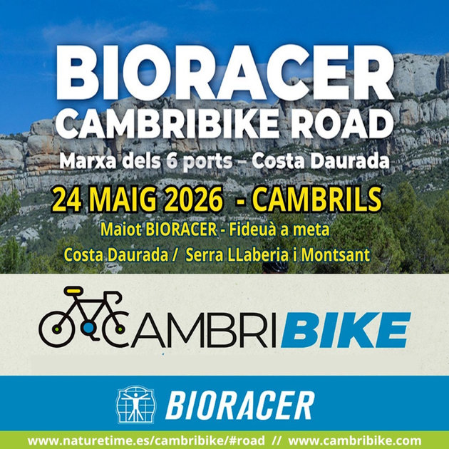 Cartel oficial de CambriBike BIORACER ROAD — 24 de mayo de 2026 en Cambrils, Tarragona
