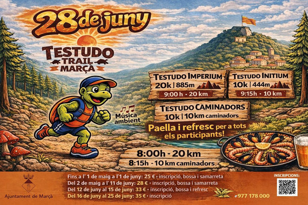 Cartel oficial de Testudo Trail Marçà — 28 de junio de 2026 en Falset, tarragona