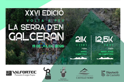 Cartel oficial de Volta a Peu de La Serra — 19 de julio de 2026 en Sierra Engarcerán, valencia
