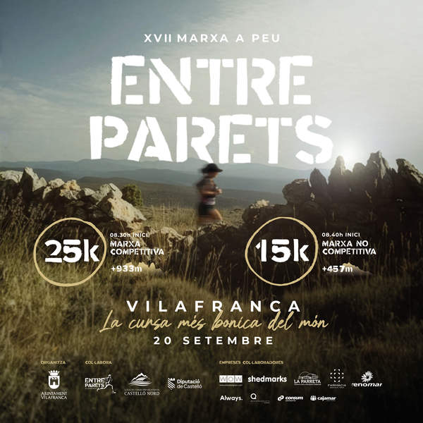 Cartel oficial de XVII Marxa a Peu Entreparets Vilafranca — 20 de septiembre de 2026 en Vilafranca, castellon